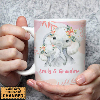 Personalized Promoted To Grandma EST. Date Custom Year  New Grandma Gifts Custom Grandkids Photo, Names Personalizedwitch