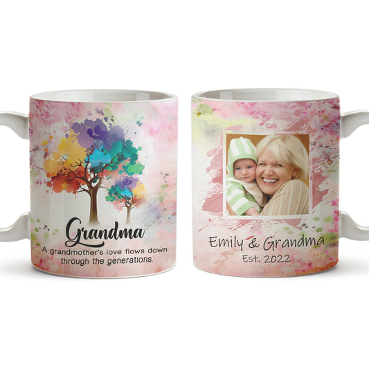 Personalized A Grandmother's Love Flows Down Through The Generations New Grandma Gifts Custom Grandkids Photo, Names Personalizedwitch