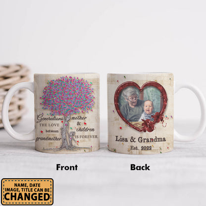 Personalized Generations The Love Between Grandmother, Mother & Children Is Forever New Grandma Gifts Custom Grandkids Photo, Names Personalizedwitch