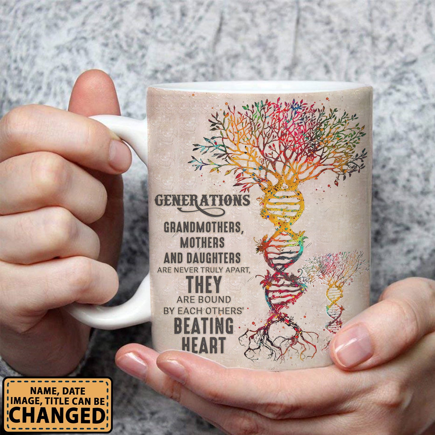 Personalized Generations Grandmothers, Mothers And Daughters Are Never Truly Apart New Grandma Gifts Custom Grandkids Photo, Names Personalizedwitch