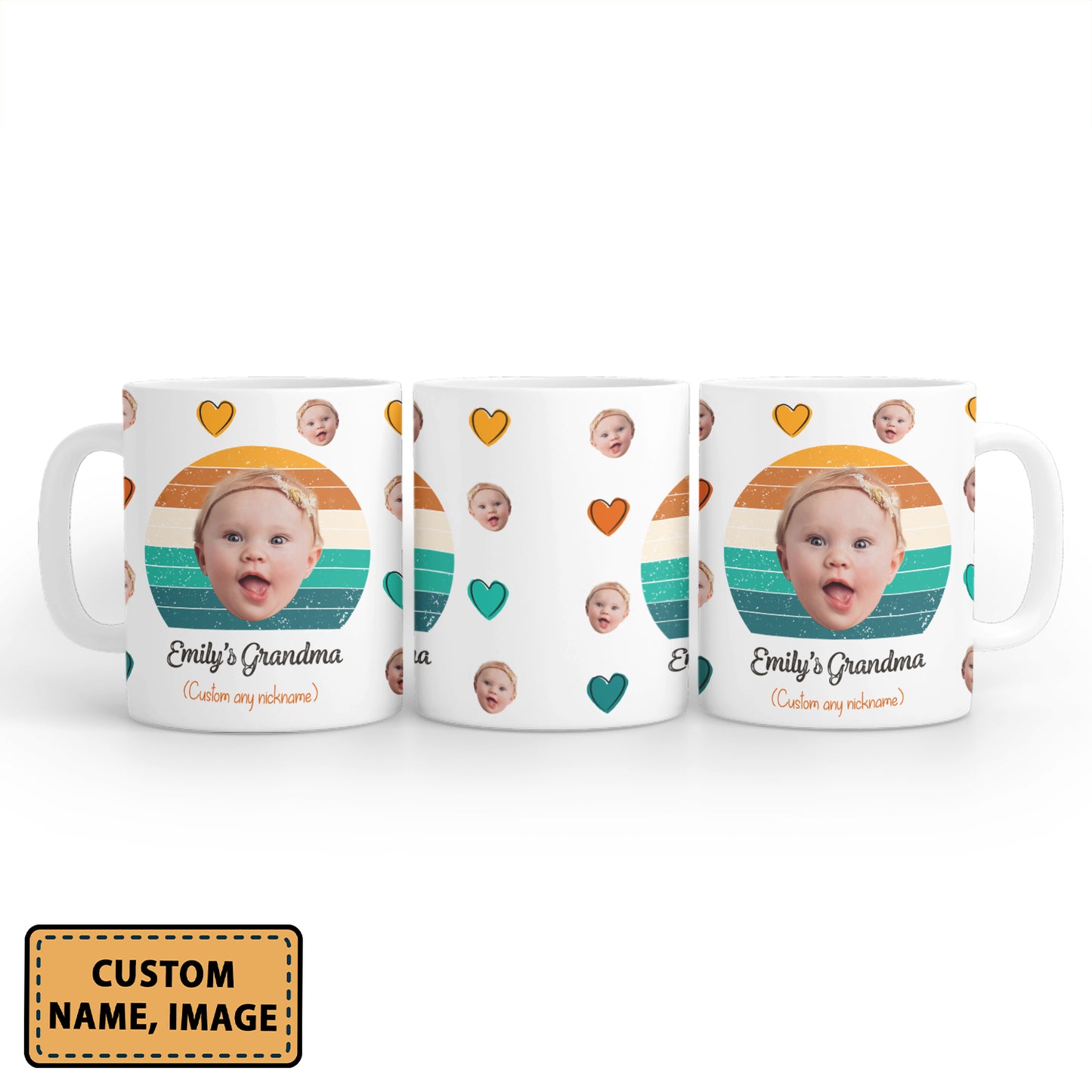 Personalized Funny Grandma Mug Custom Face Custom Grandkids Photo Family Coffee Mug, Names Personalizedwitch