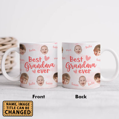 Personalized Funny Grandma Mug Best Grandma Grandpa Mom Dad Ever Custom Title Custom Face, Photo Family Coffee Mug