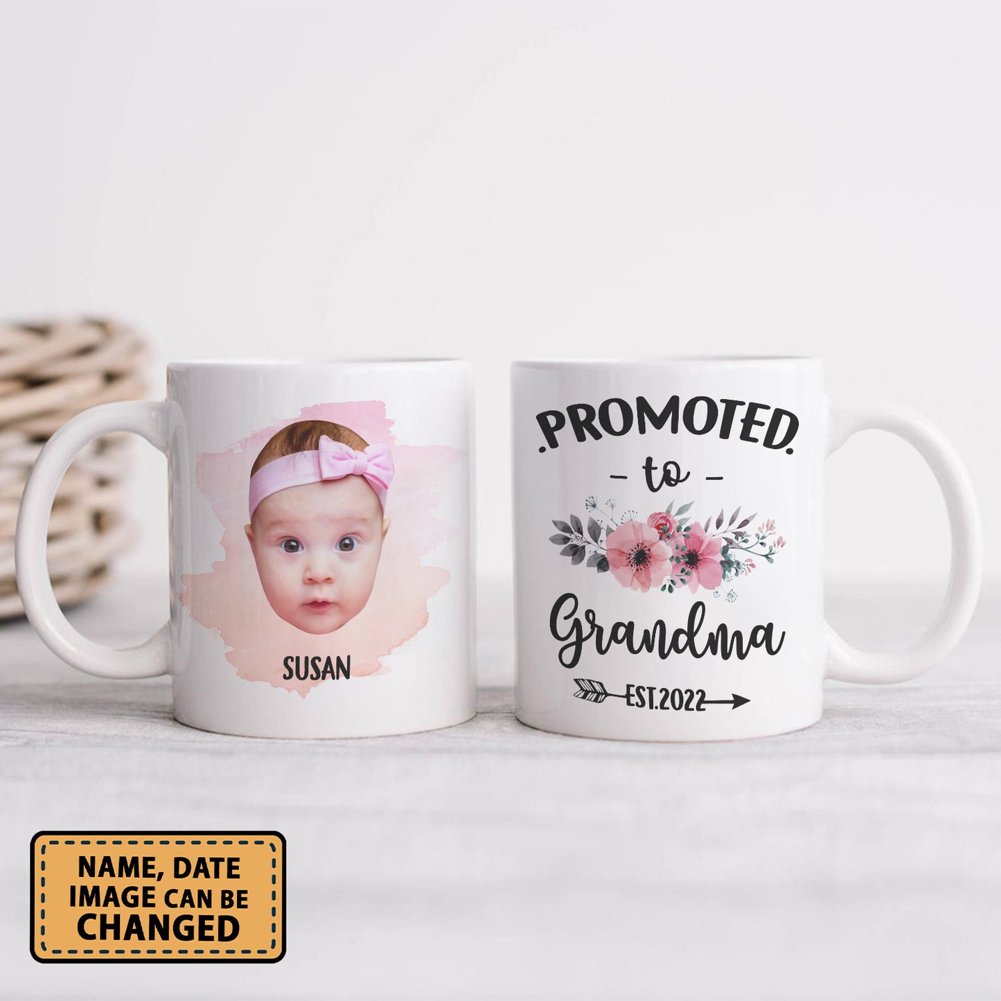 Personalized Funny Grandma Coffee Mug Custom Face Promoted To Grandma Gigi Nana Gift For Grandma, New Grandma