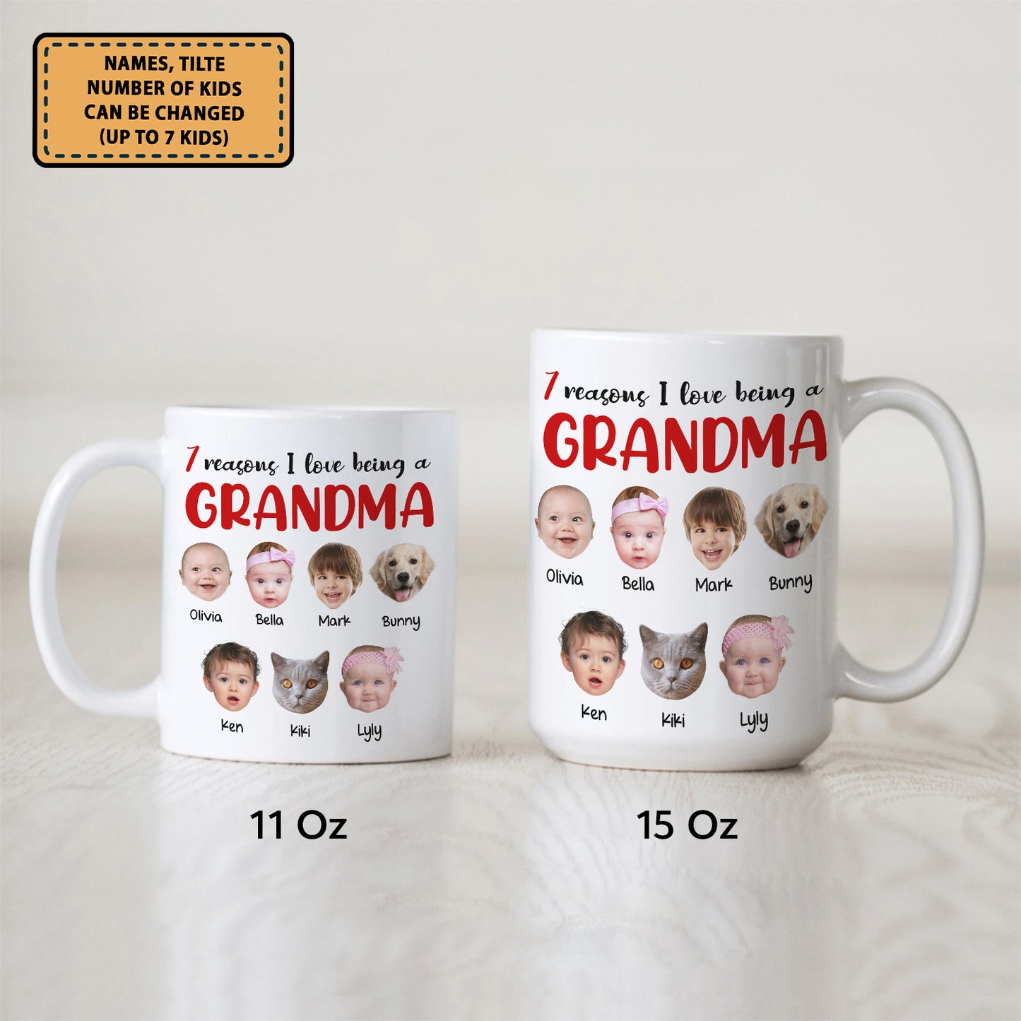 Personalized Funny Grandma Coffee Mug Custom Face Reasons I Love Being A Gigi Nana Gift For Grandma, New Grandma Gifts