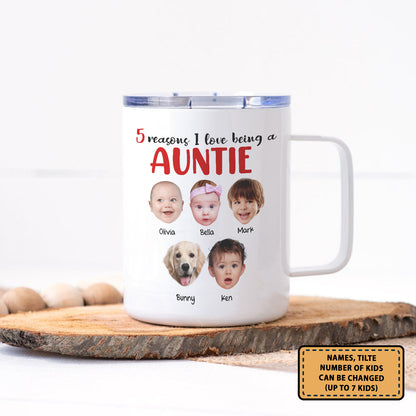 Personalized Funny Grandma Coffee Mug Custom Face Reasons I Love Being A Gigi Nana Gift For Grandma, New Grandma Gifts