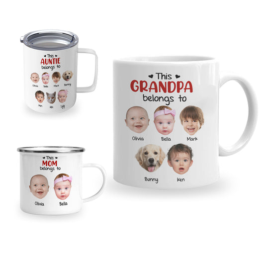 Personalized Funny Grandma Coffee Mug Custom Face This Grandma Gigi Nana Grandpa Belongs To Gift For Grandma, New Grandma Gifts