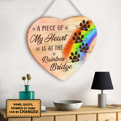 Personalized Dog Memorial Wooden Sign Keepsake Wish The Rainbow Has Visiting Hour