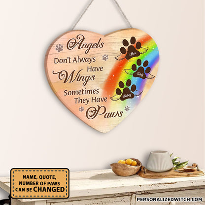 Personalized Dog Memorial Wooden Sign Keepsake Wish The Rainbow Has Visiting Hour