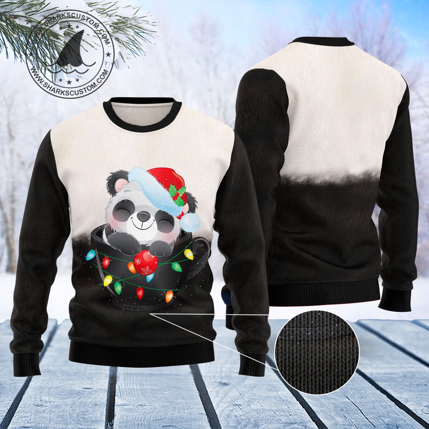 Panda Cup T0511 Ugly Christmas Sweater unisex womens mens