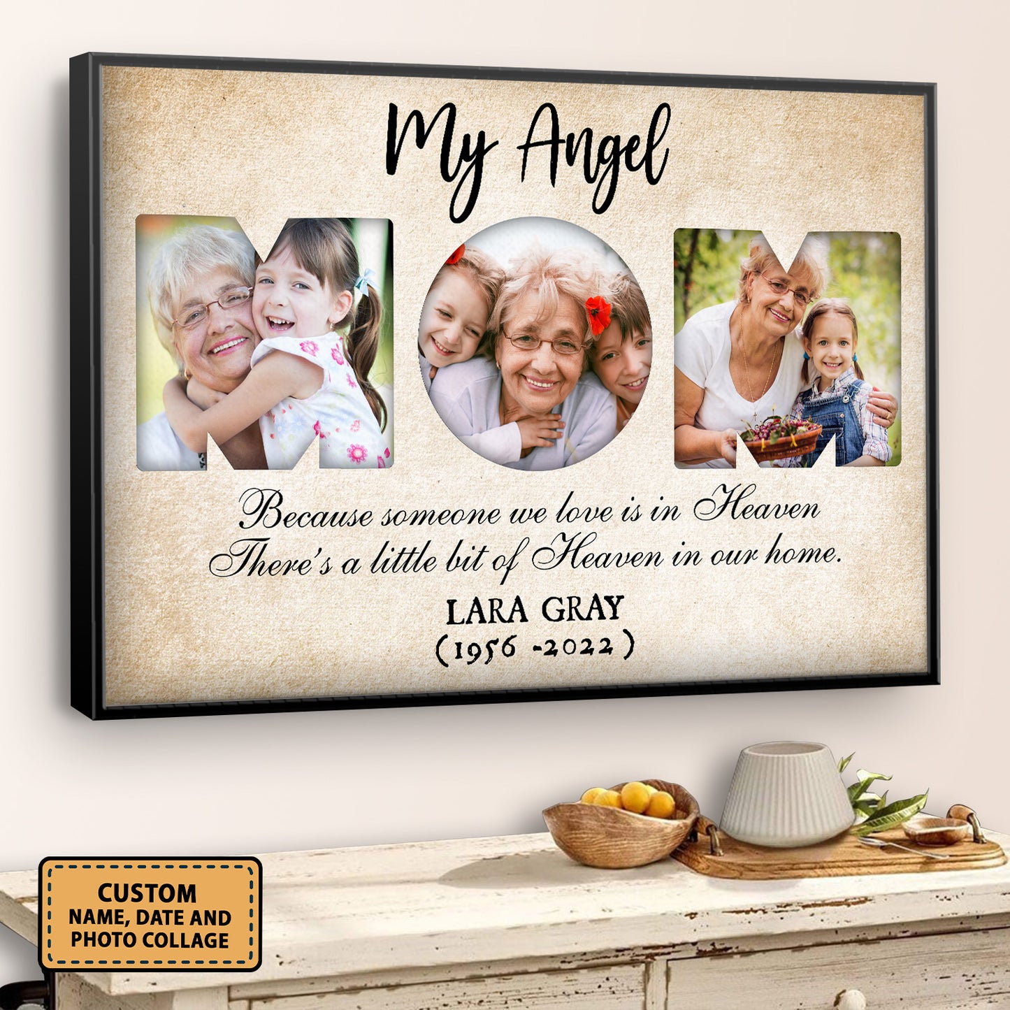 My Angel Mom Because Someone We Love is in Heaven Canvas & Poster