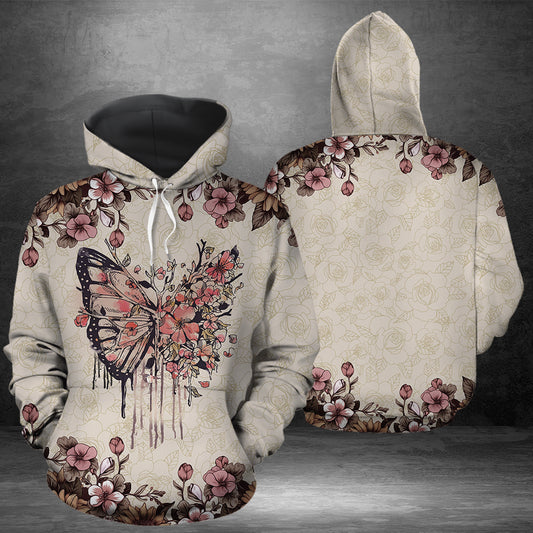 Butterfly Vintage Flower T810 - All Over Print Unisex Hoodie