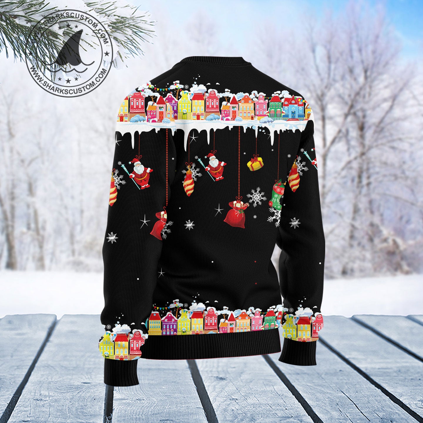 Black Cat Sleigh Christmas T0911 Ugly Christmas Sweater