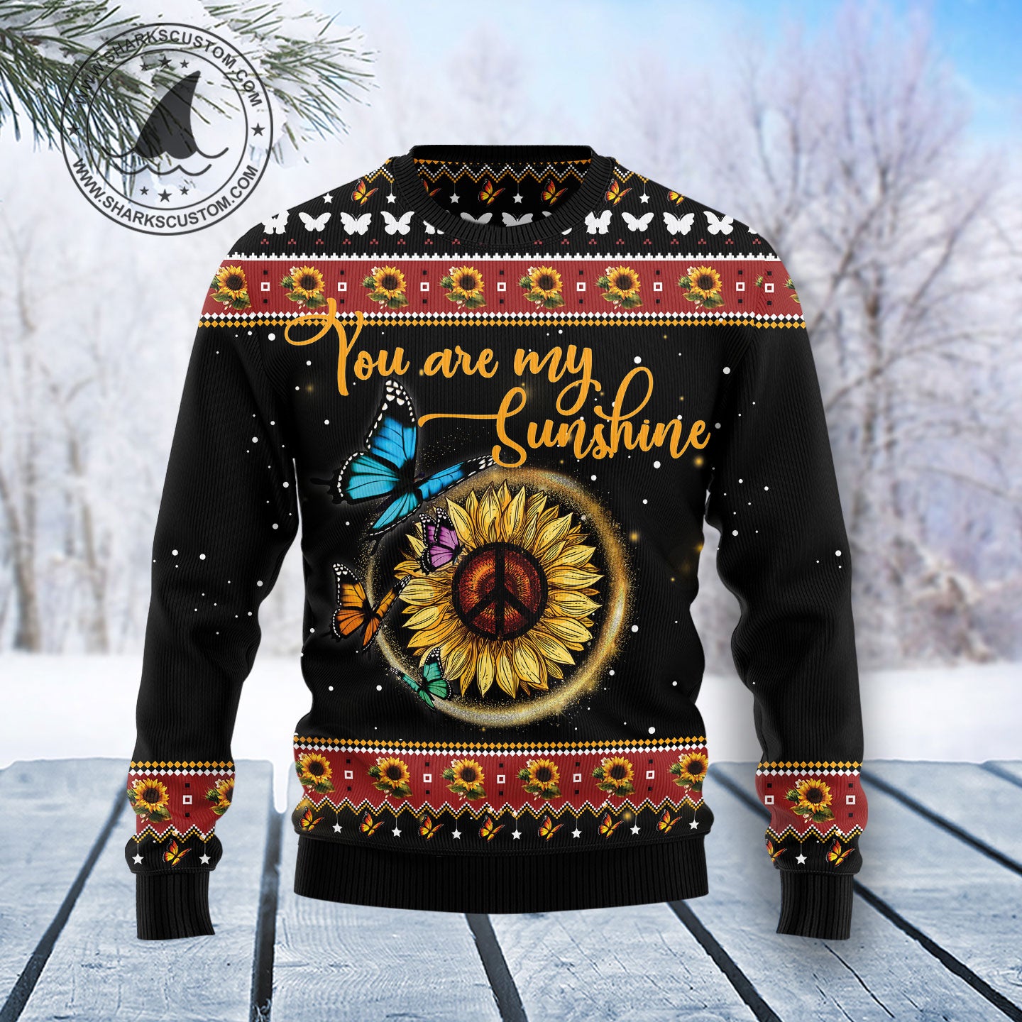 Butterfly Sunshine T1011 Ugly Christmas Sweater