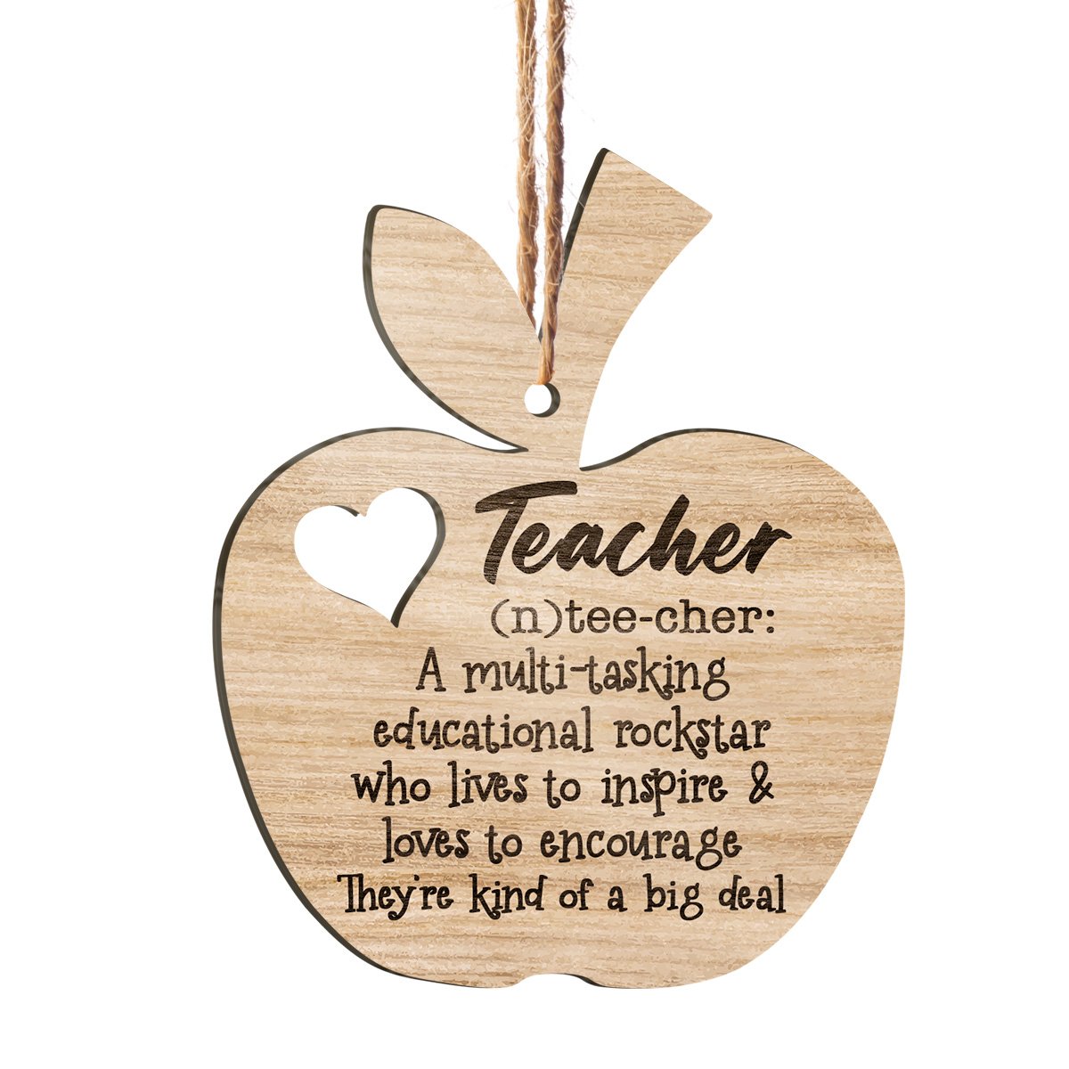 A Multi-tasking Educational Rockstar Teacher Personalizedwitch Printed Wood Christmas Ornament