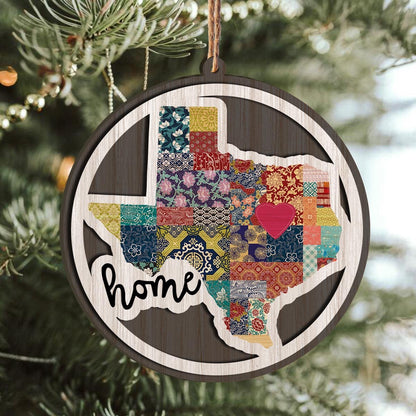 Texas Home Personalizedwitch Layered Wood Christmas Ornament