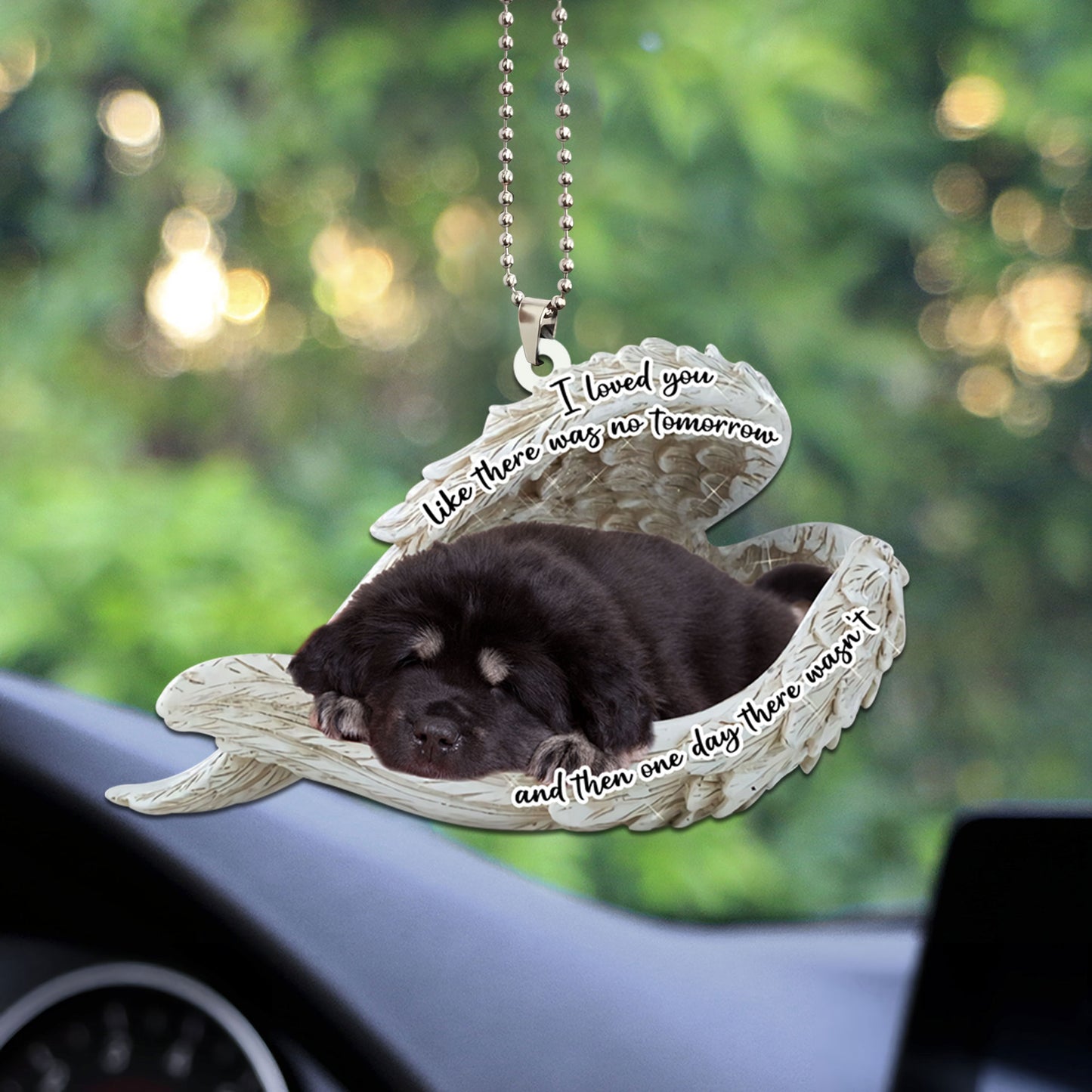 Tibetan Mastiff Sleeping Angel Dog Personalizedwitch Flat Car Memorial Ornament