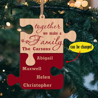 Custom Family Name Together We Make A Family Christmas Personalizedwitch Personalized Printed Wood Ornament
