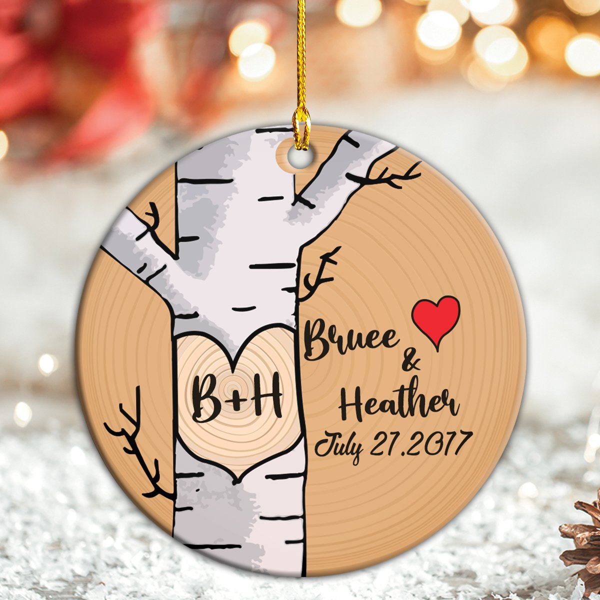 Love Tree Couple Anniversary Personalizedwitch Personalized Christmas Ornament