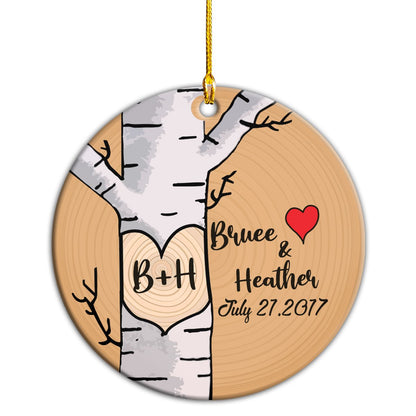 Love Tree Couple Anniversary Personalizedwitch Personalized Christmas Ornament