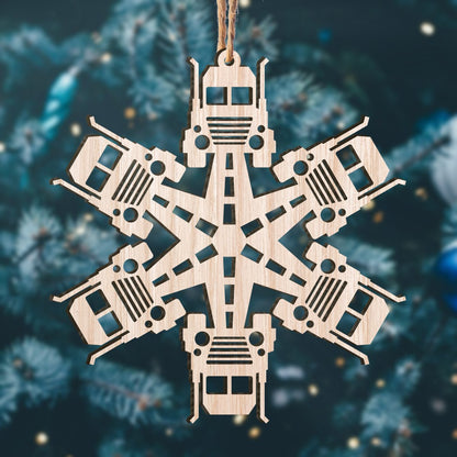 Truck Snowflake Personalizedwitch Wood Christmas Ornament