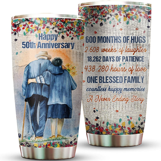 50 Years Of Marriage Tree Colorful 20Oz Tumbler