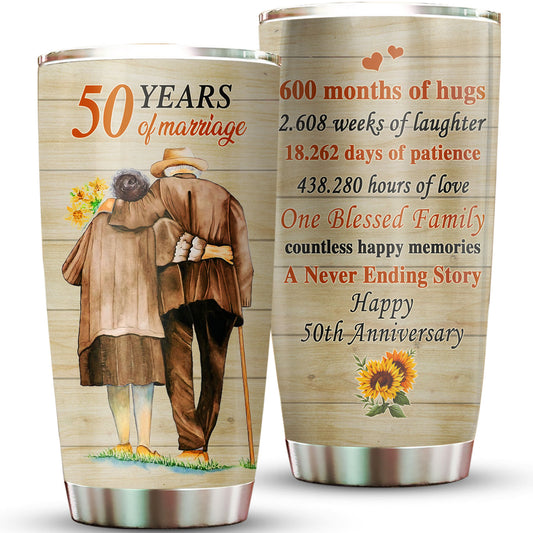 Happy 50th Anniversary 50 Years Of Marriage Sunflower 20Oz Tumbler