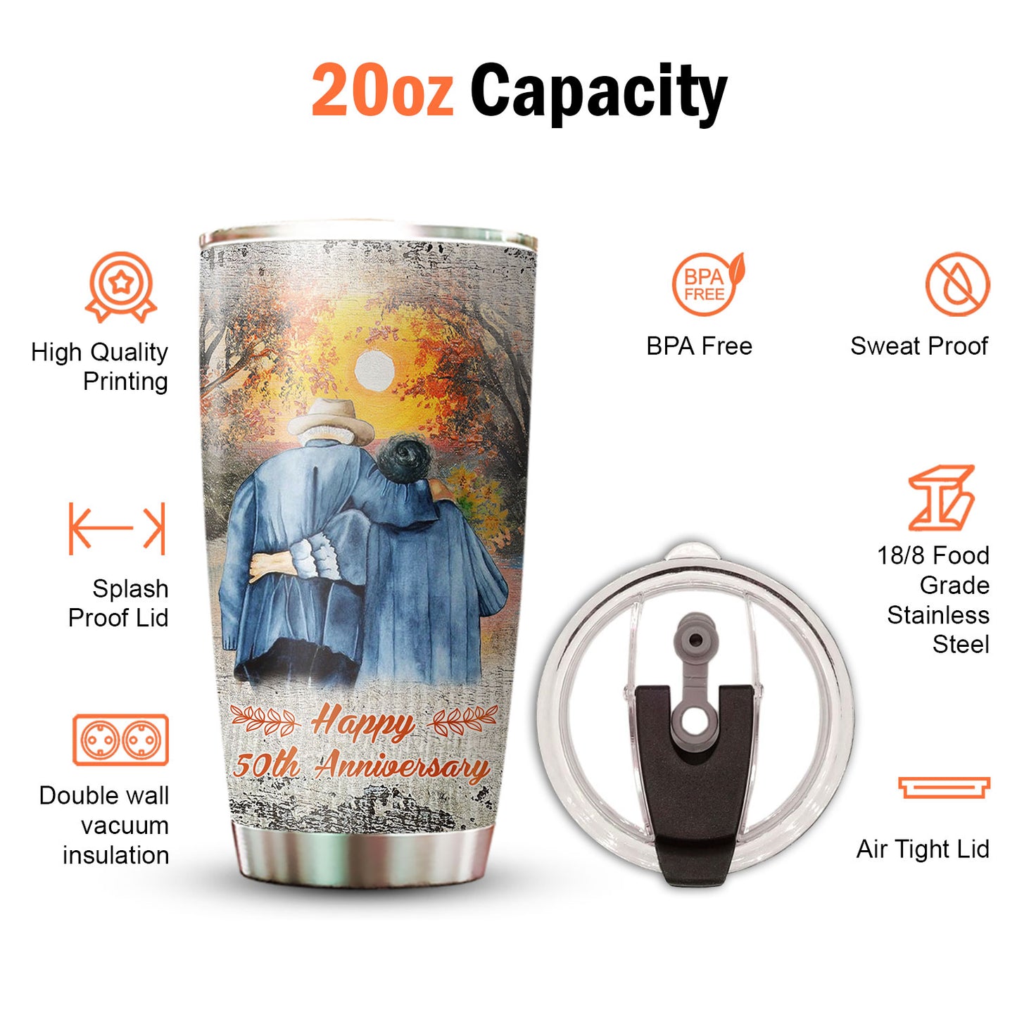 50 Years Of Marriage Happy 50th Anniversary 20Oz Tumbler