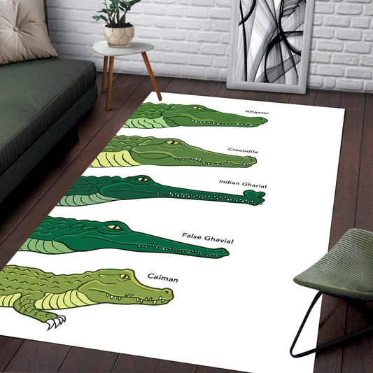 Type Of Crocodiles Rectangle Rug