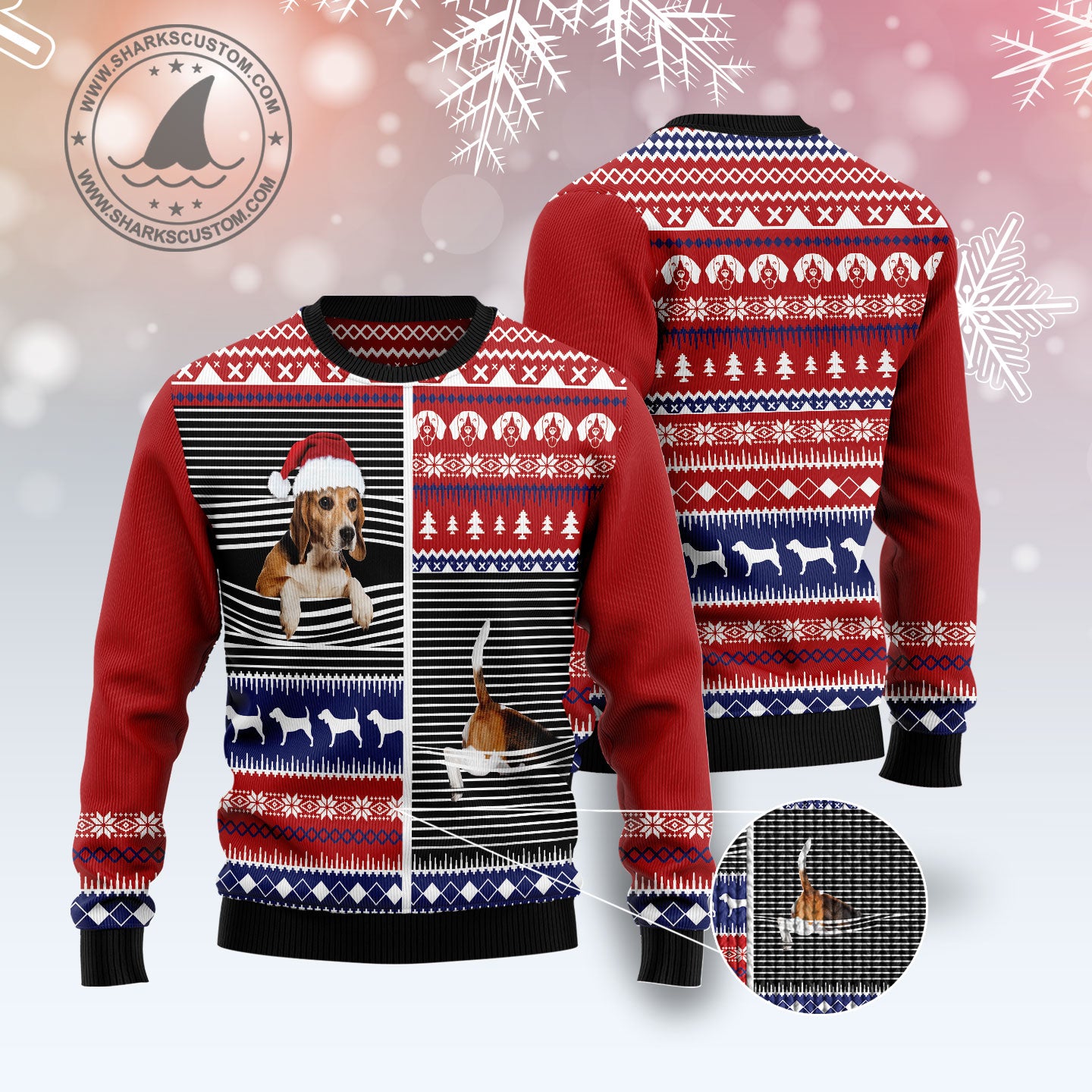 Lovely Beagle TG51021 Ugly Christmas Sweater