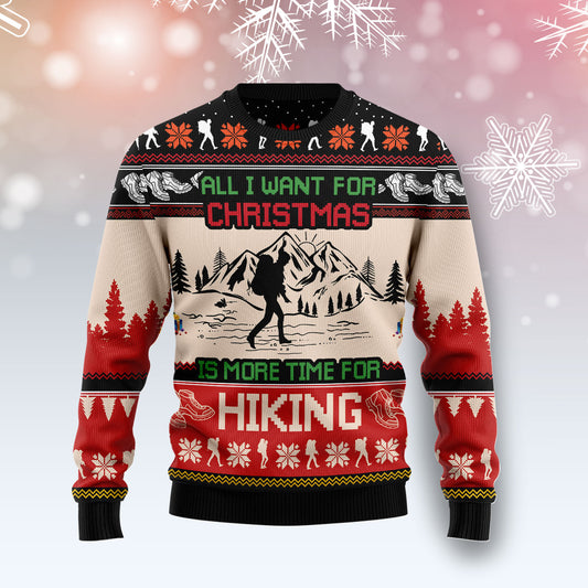 All I Want For Christmas Is More Time For Hiking G5124 Ugly Christmas Sweater