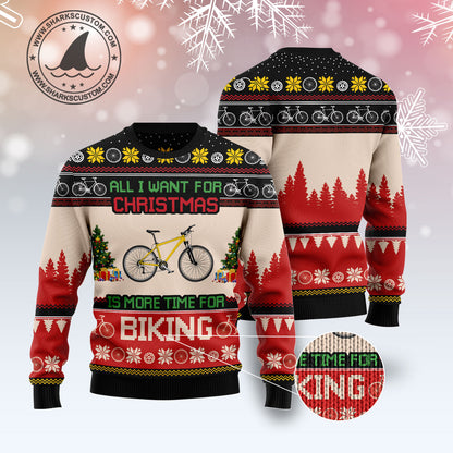 All I Want For Christmas Is More Time For Biking G5124 Ugly Christmas Sweater
