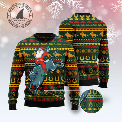 Amazing Cowboy Santa Claus G51130 Ugly Christmas Sweater