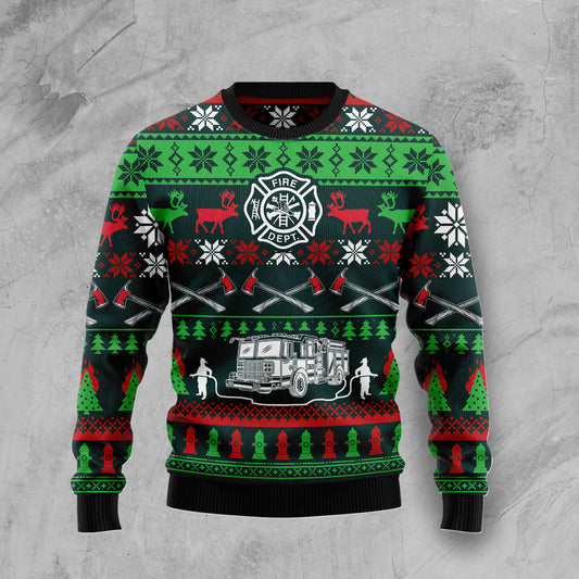 Awesome Firefighter G51022 Ugly Christmas Sweater