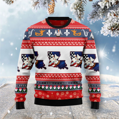Awesome Louisiana G51021 Ugly Christmas Sweater