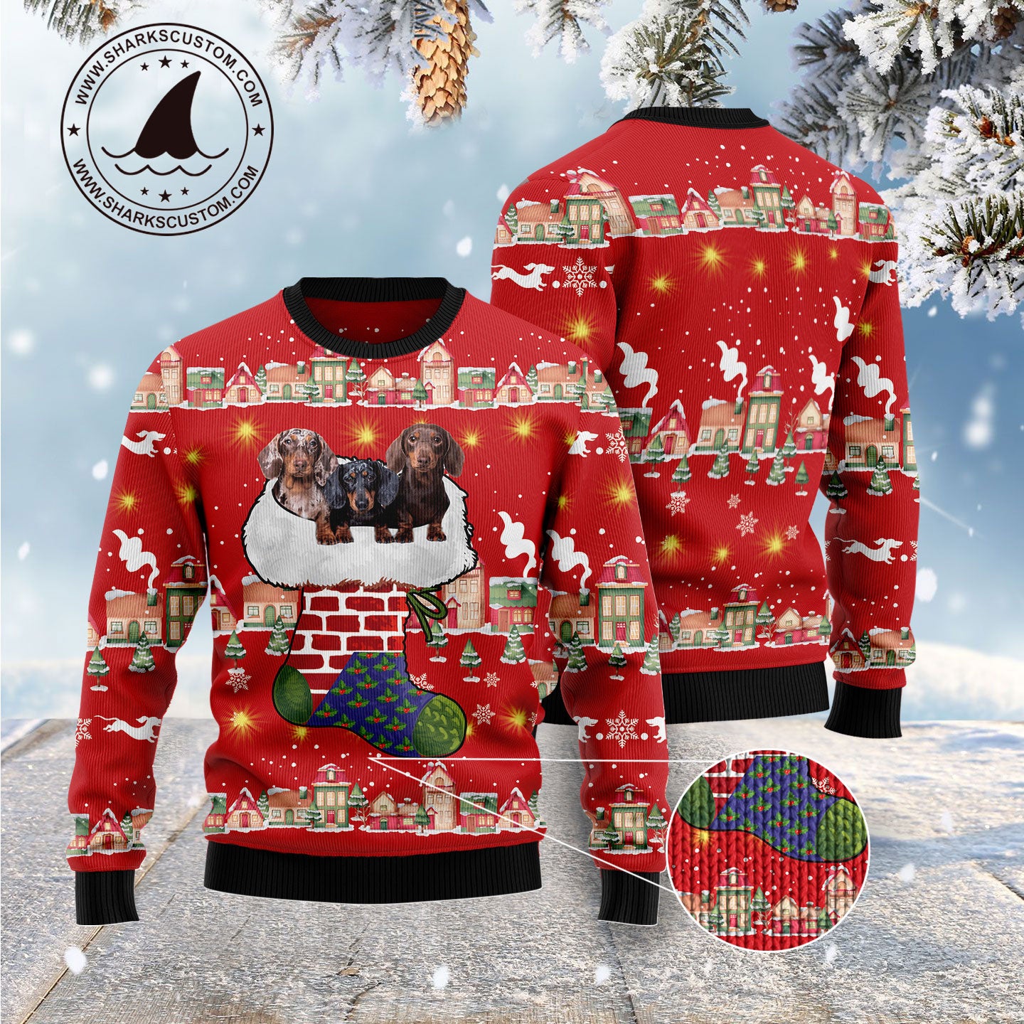 Dachshund Light Up G51124 Ugly Christmas Sweater unisex womens & mens, couples matching, friends, dog lover, funny family sweater gifts (plus size available)