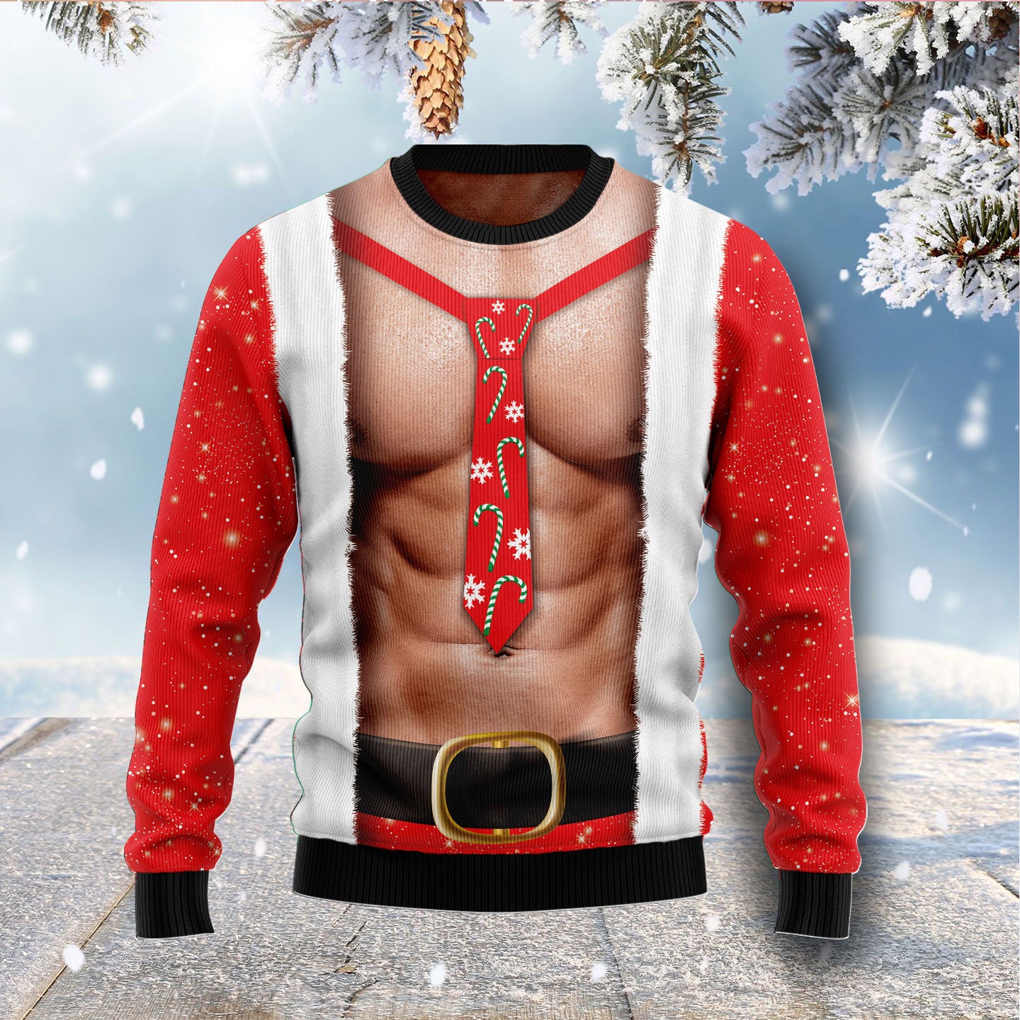 Funny Six Pack Muscle G51016 - Ugly Christmas Sweater