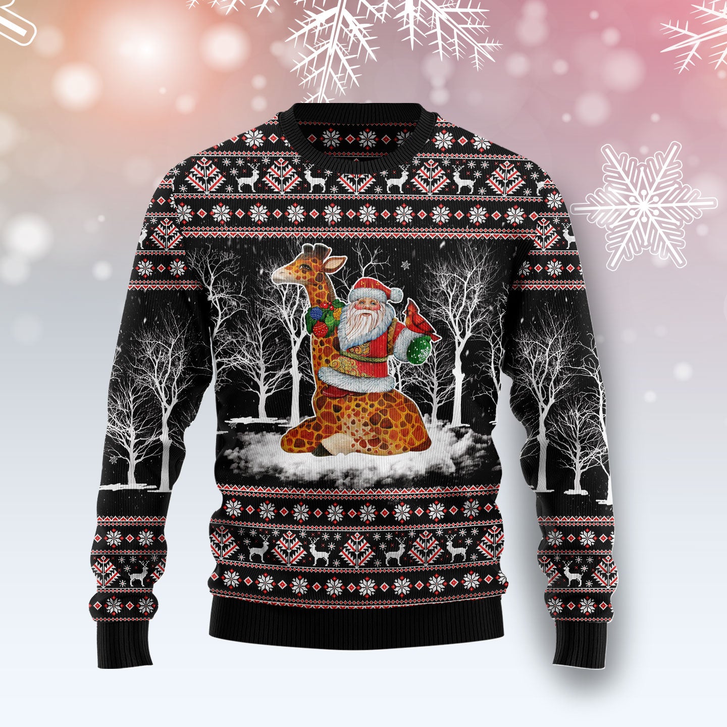 Giraffe Santa Claus G51110 Ugly Christmas Sweater