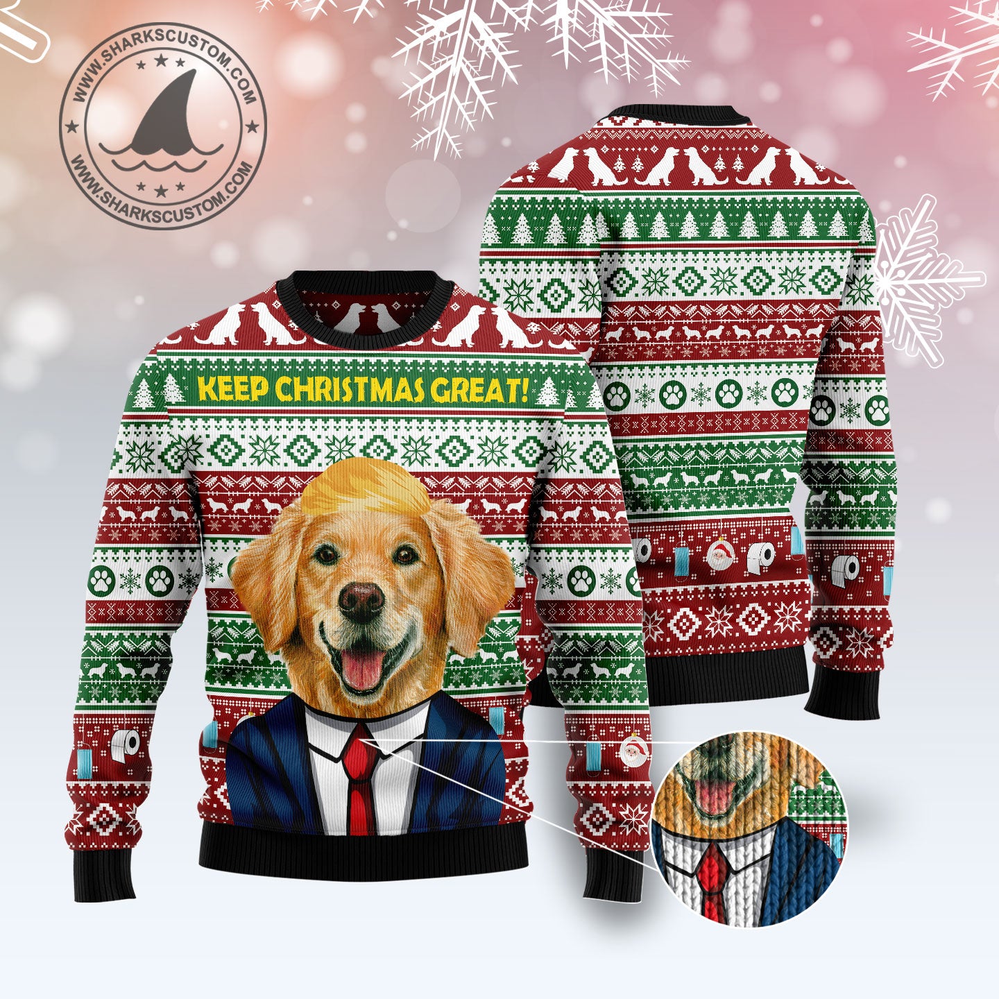 Golden retriever christmas clearance sweater