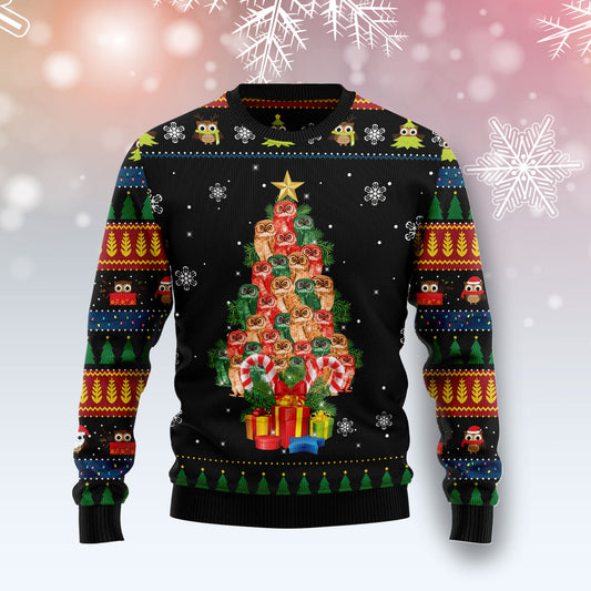 Hoot Hoot Owl Noel Tree G51127 unisex womens & mens, couples matching, friends, owl lover, funny family ugly christmas holiday sweater gifts (plus size available)