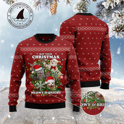 May Your Christmas Be Meowy & Bright G5114 Ugly Christmas Sweater