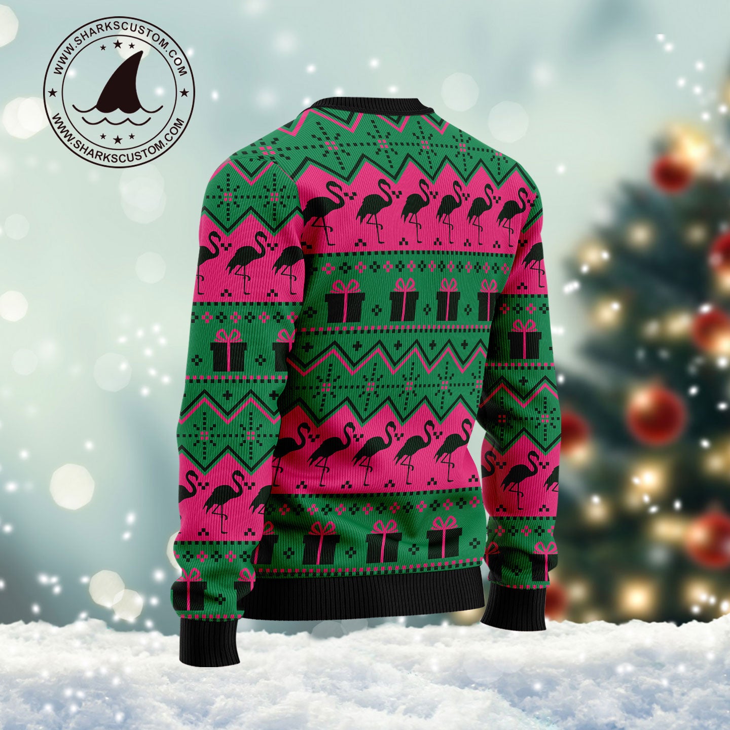 Ugly Christmas Sweater Flamingo Flip Flops/ Palm Trees Flip Flops/ Tro – Jin  Jin Junction