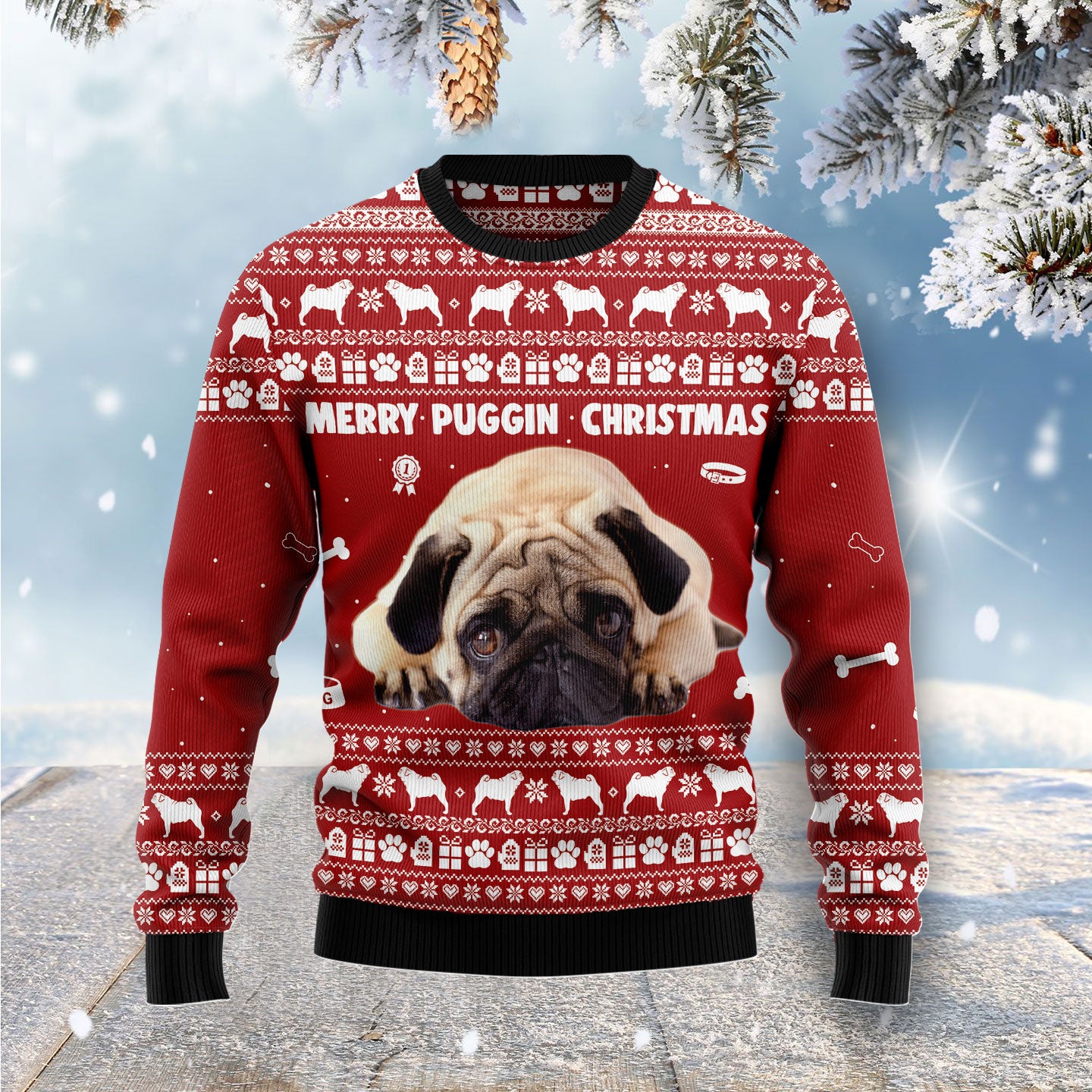 Merry Puggin Christmas G5112 Ugly Christmas Sweater