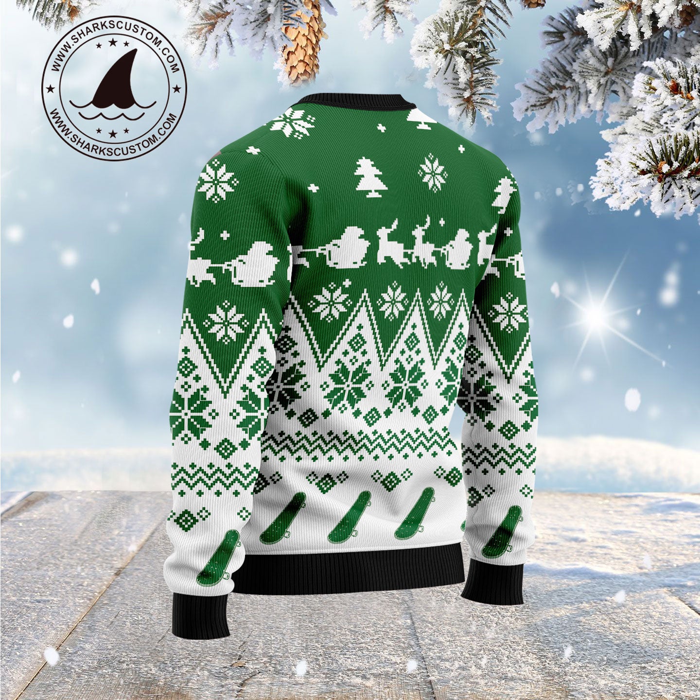 Santa Claus Skateboarding G51021 Ugly Christmas Sweater