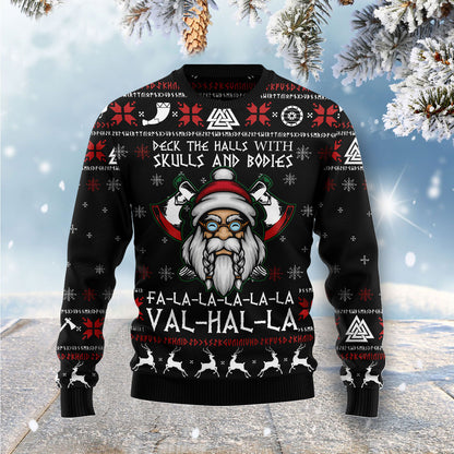 Viking Deck The Halls With Skulls G51130 Ugly Christmas Sweater