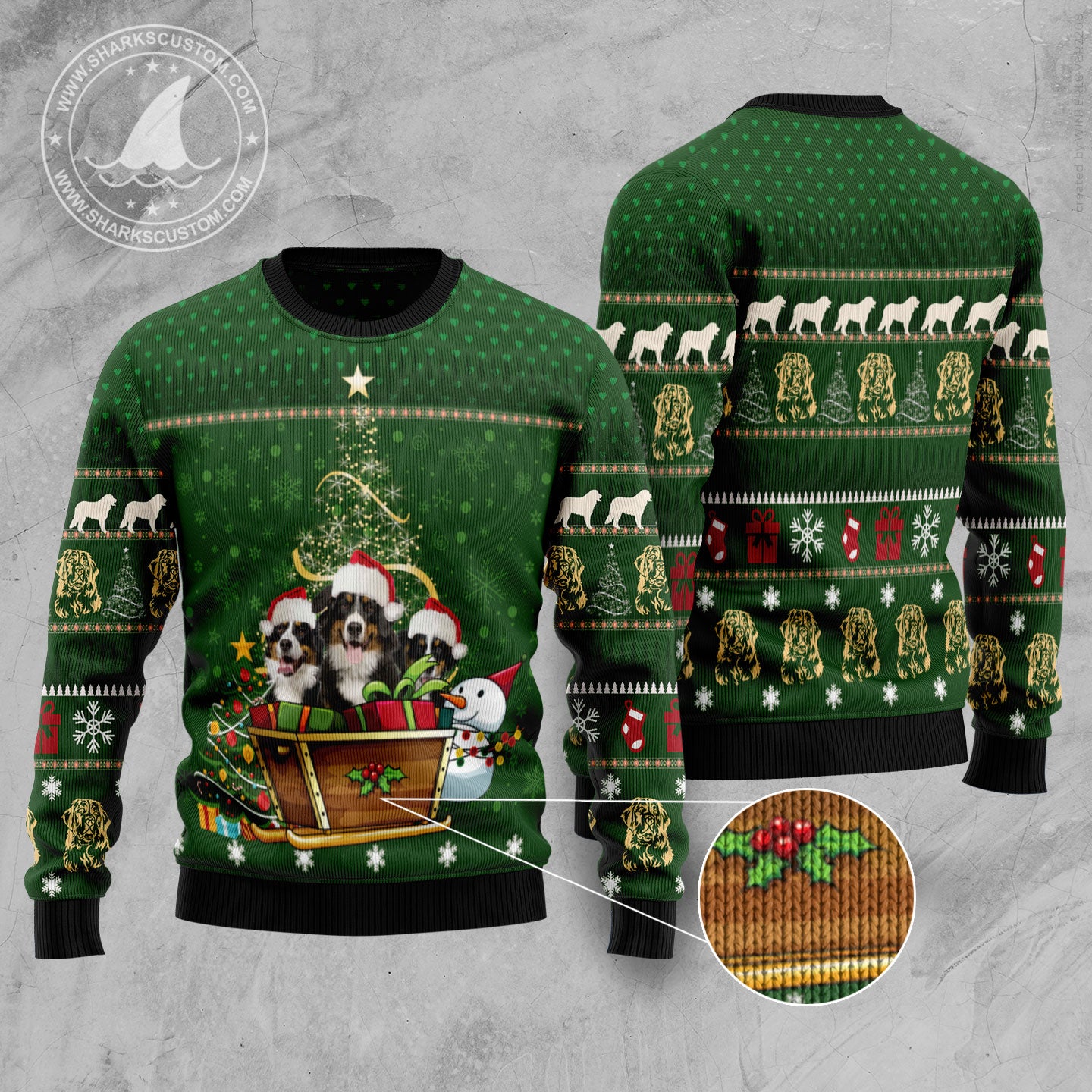 Bernese Mountain Dog Group Xmas TY3010 Ugly Christmas Sweater