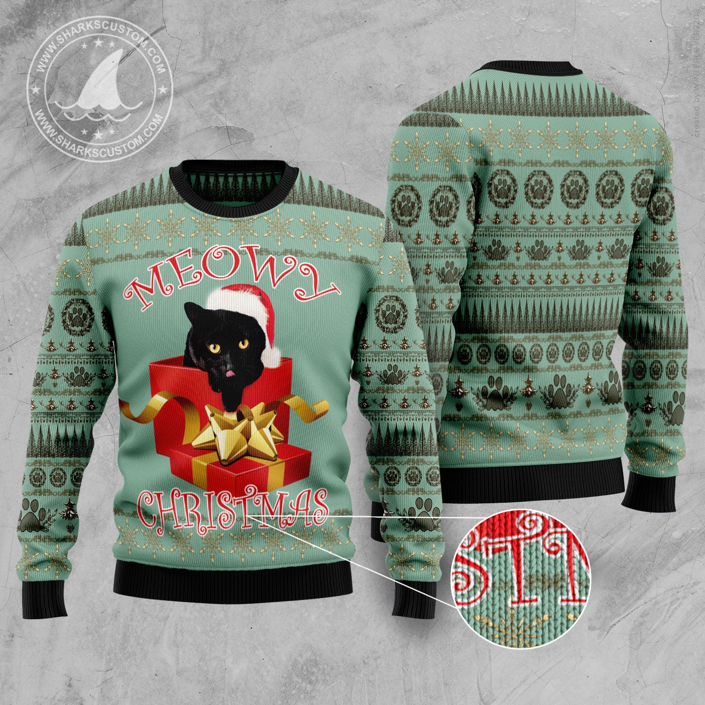 Black Cat Gift TY3010 Ugly Christmas Sweater