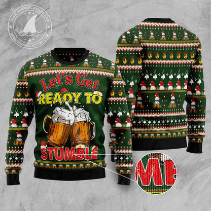 Let‘s Get Ready To Stumble Beer TG5124 unisex womens & mens, couples matching, friends, beer lover, funny family ugly christmas holiday sweater gifts (plus size available)