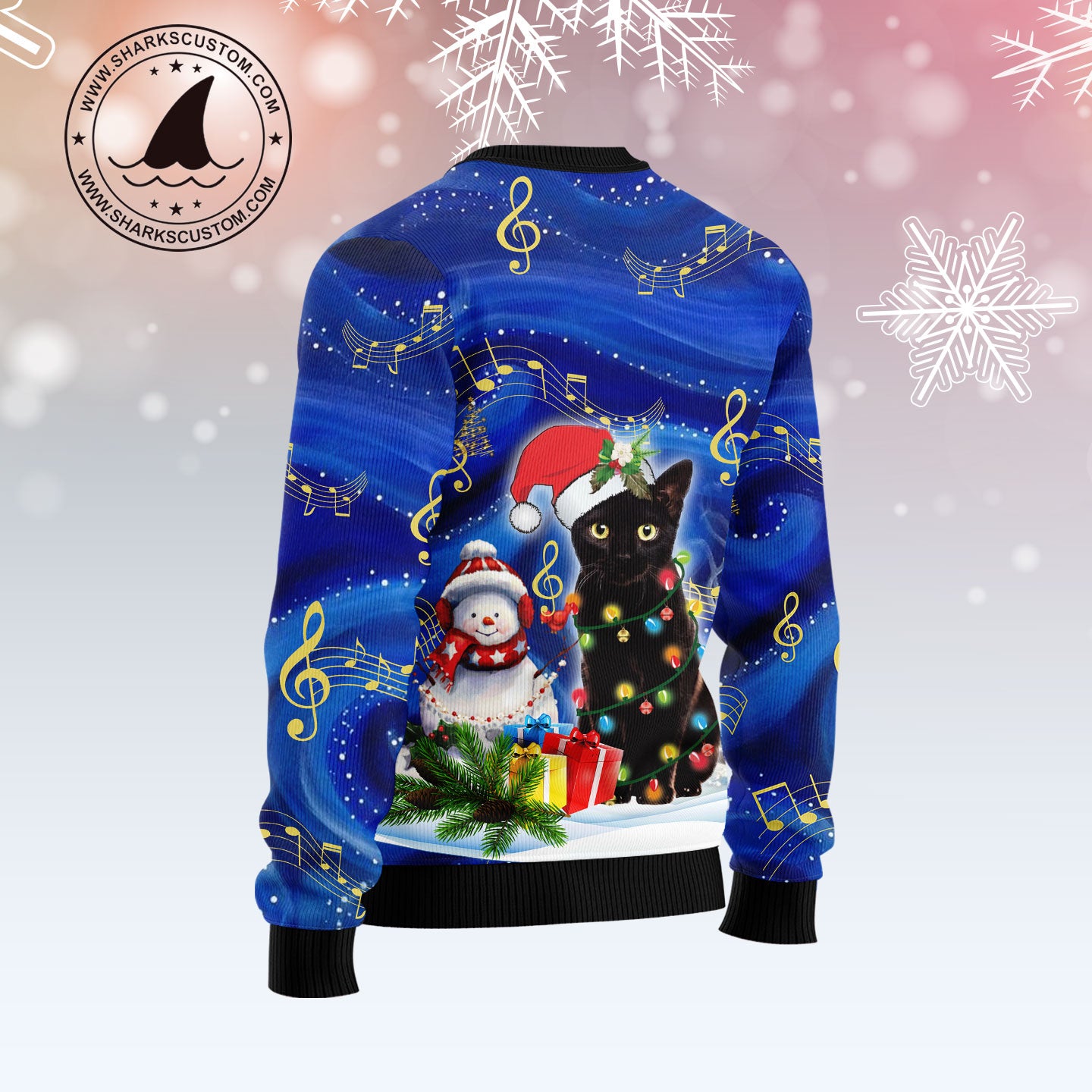 Black Cat Christmas Night HZ112611 Ugly Christmas Sweater