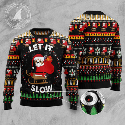 Sloth Let It Slow TY0911 Ugly Christmas Sweater