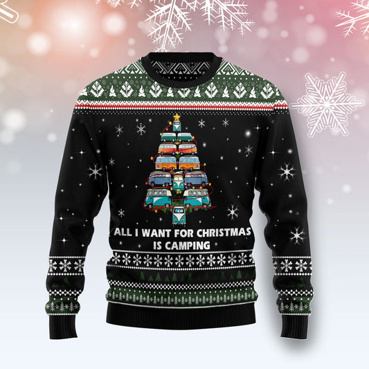 All I Want For Christmas Is Camping G51021 Ugly Christmas Sweater
